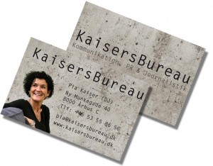 Visitkort til KaisersBureau - klik for at se dem i større format