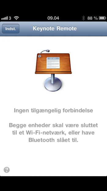 Din iPhone ig iPad skal være på samme WiFi-net eller forbindes via Bluetooth