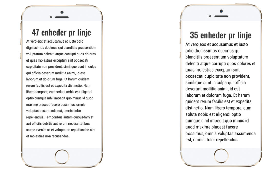 Hvor lange må linjer være i mobilvenlig tekst